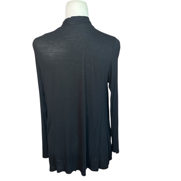 Classic Black Open Front Knit Cardigan - Picture 5 of 5